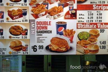 KFC double down menu