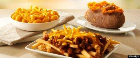 Wendy's Chili Cheese Fries and Macaroni and Cheese