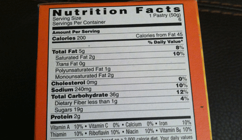 Chocolate Peanut Butter Pop-Tarts nutrition 