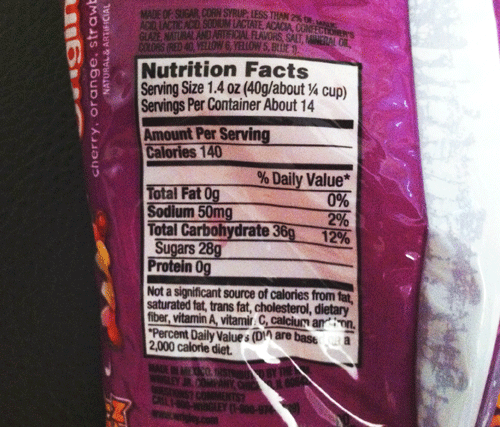 Starburst Fruit Flavored Candy Corn nutrition 