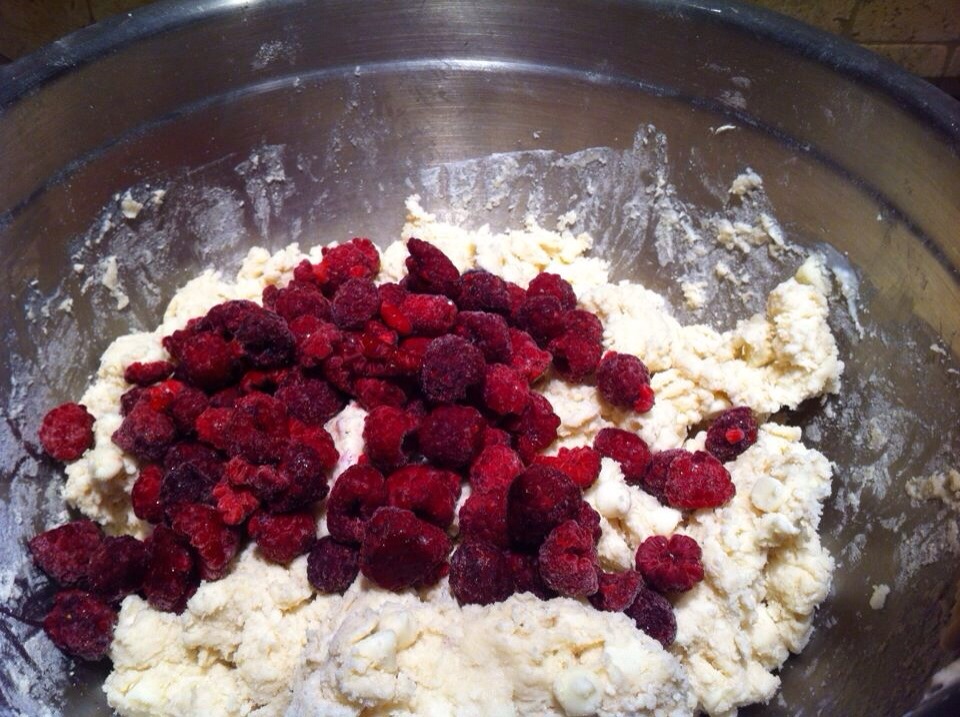 scone-dough-with-raspberries