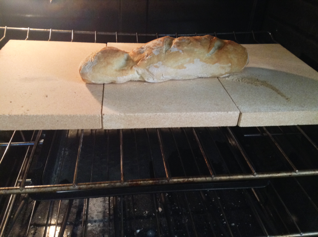 French Bread Cooking in Oven
