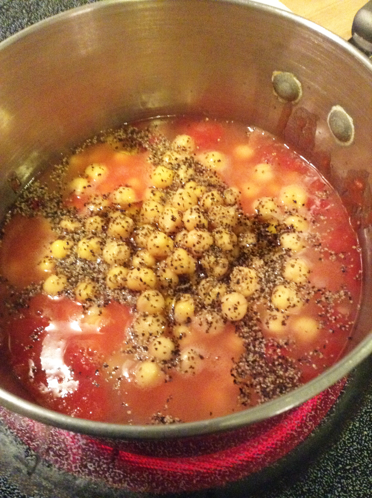 Garbanzo Bean Soup Mixture Before Simmering