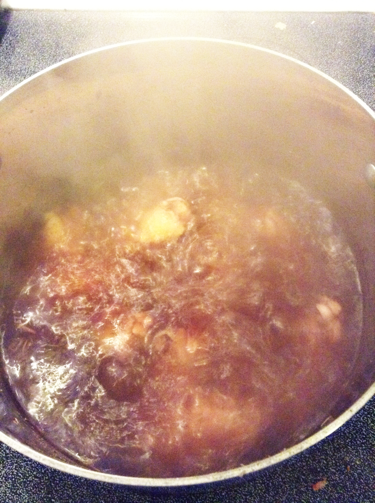 Garlic Parmesan Wings, Wings Cooking in Boiling Water