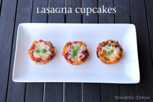 Wonton Wrapper Lasagna Cupcakes