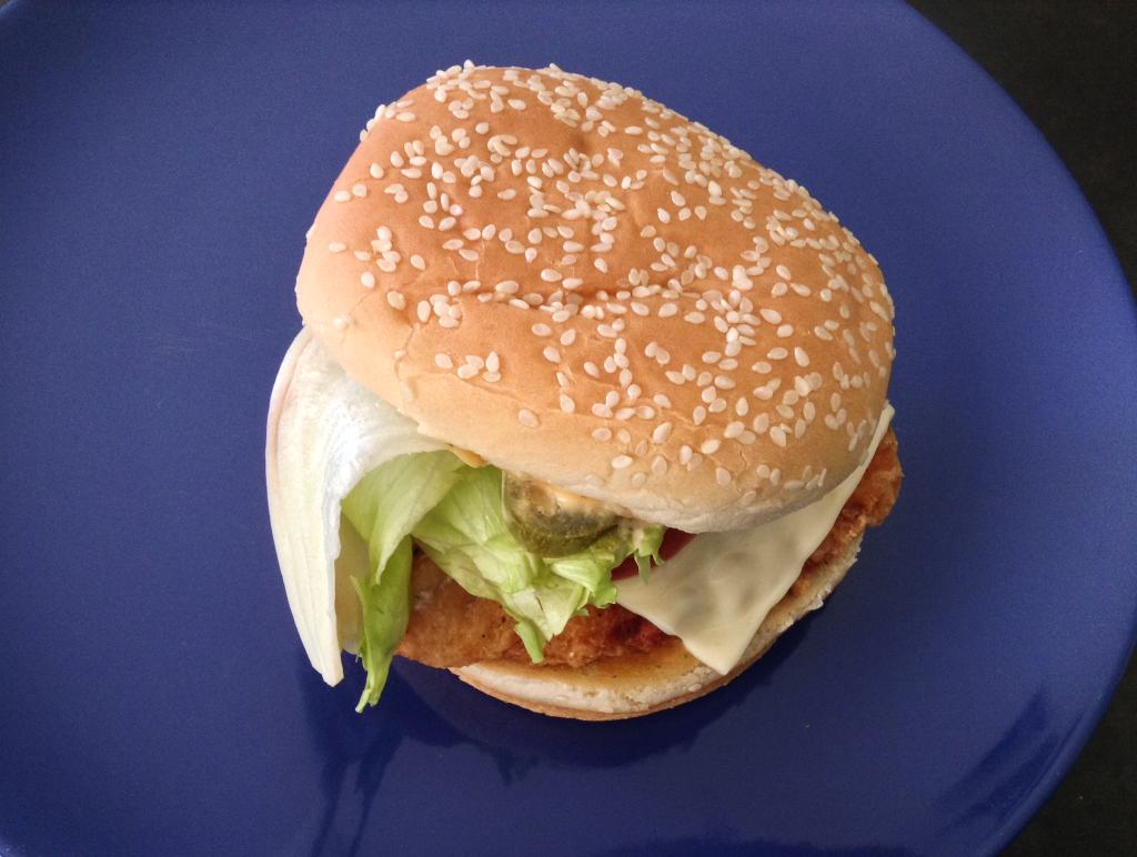 Blazin' Chicken Sandwich out of box