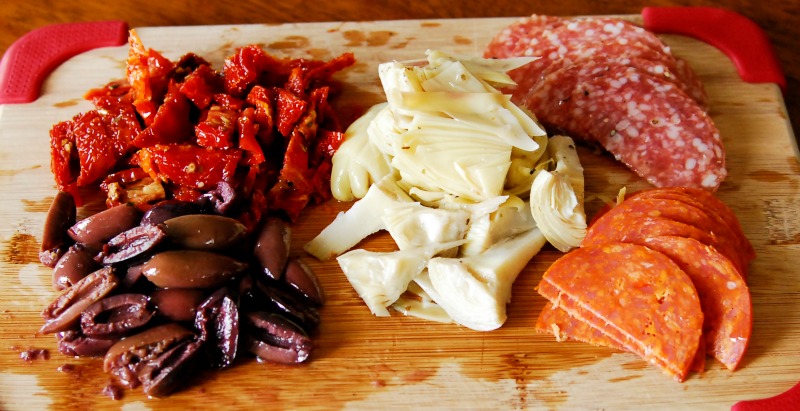 Chopped Ingredients for Antipasto Salad