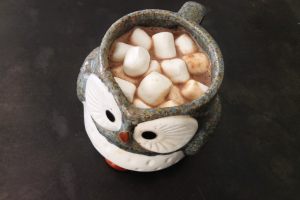 Crock Pot Hot Chocolate in mug with marshmallows