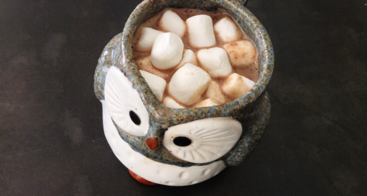 Crock Pot Hot Chocolate in mug with marshmallows