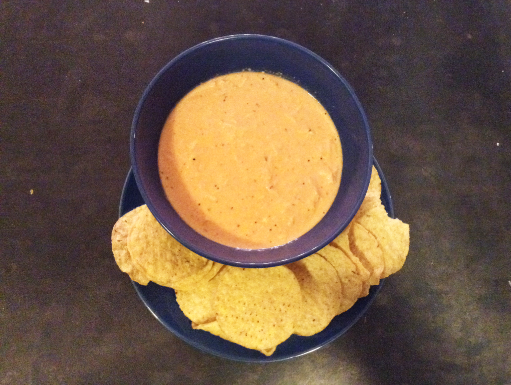 Crock Pot Buffalo Chicken Dip finished with chips