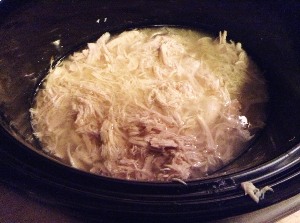 Crock Pot Buffalo Chicken Dip chicken shredded