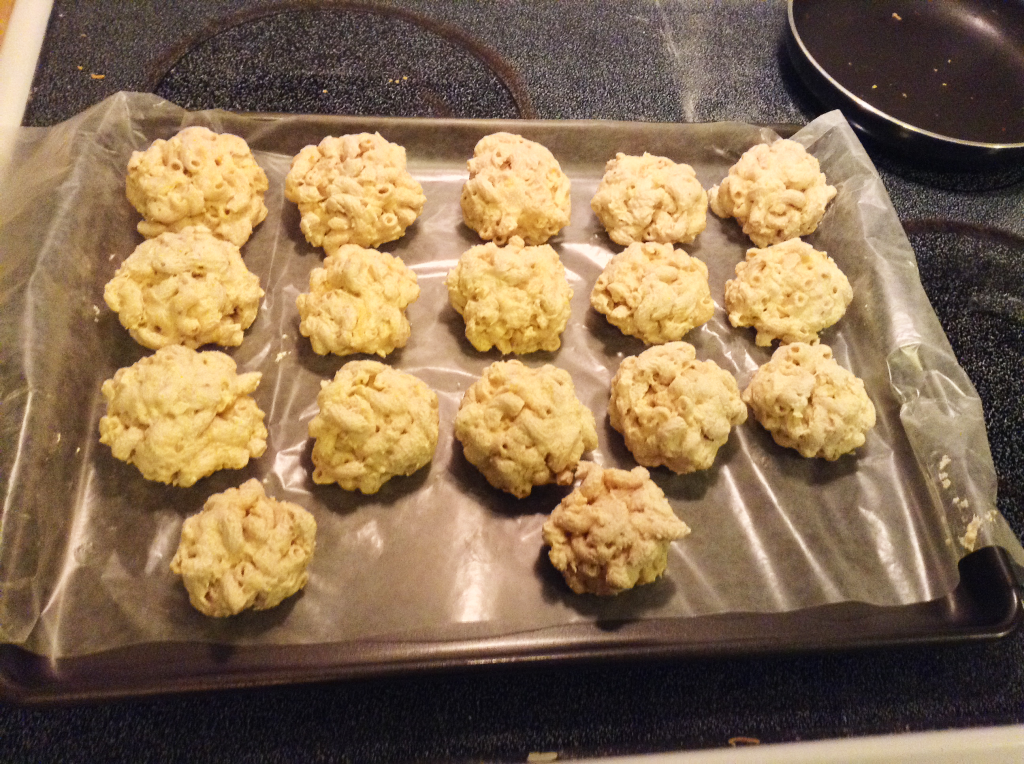 Fried Mac and Cheese Balls after freezing