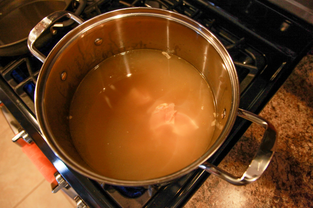 simmer chicken in broth