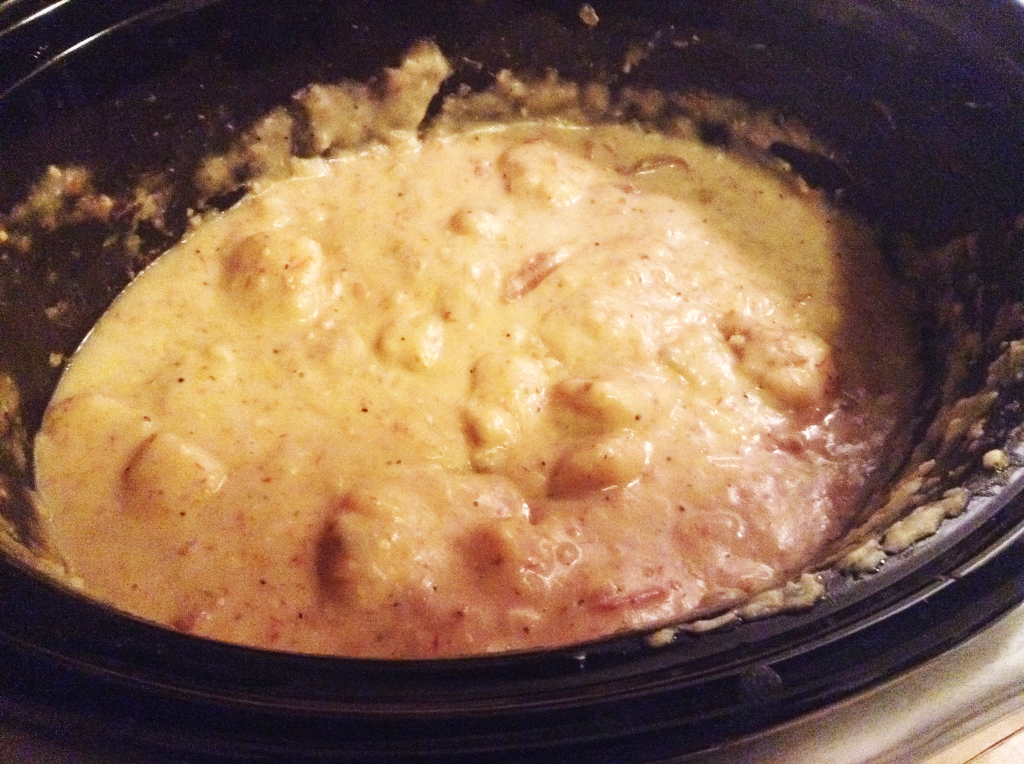 Potato Soup Recipe after saucepan mixture added