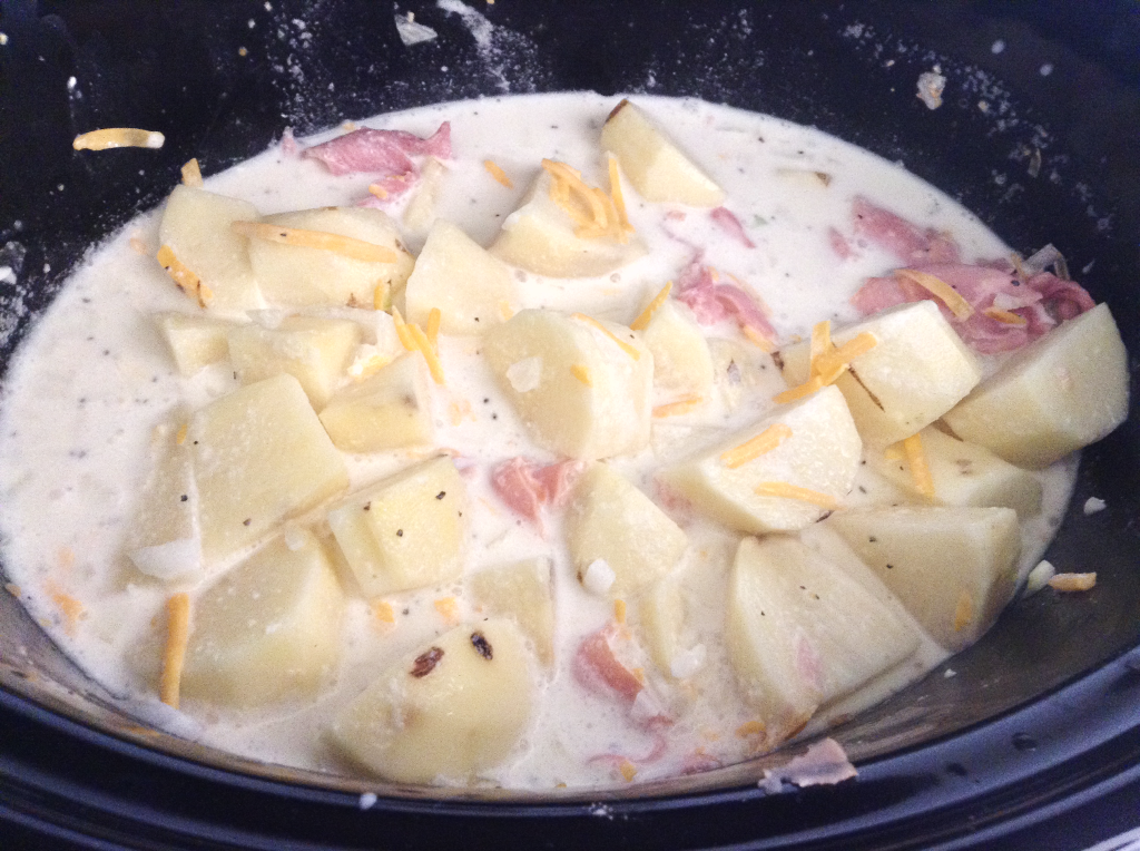 Potato Soup Recipe Ingredients mixed before cooking