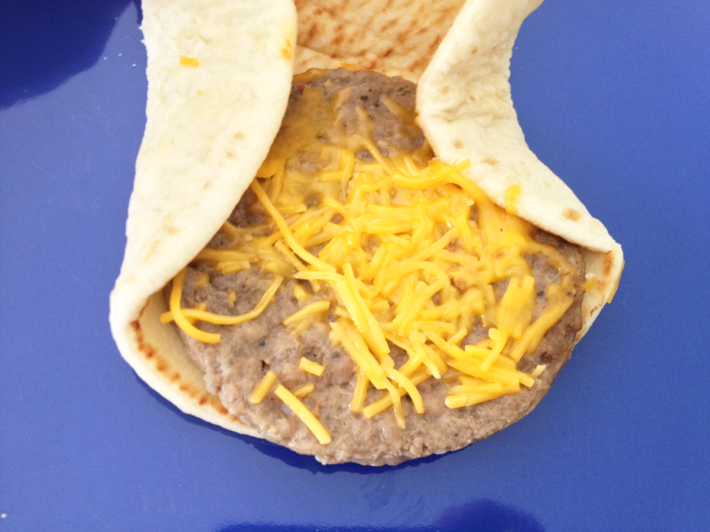 Taco Bell Breakfast Sausage Flatbread Melt Inside