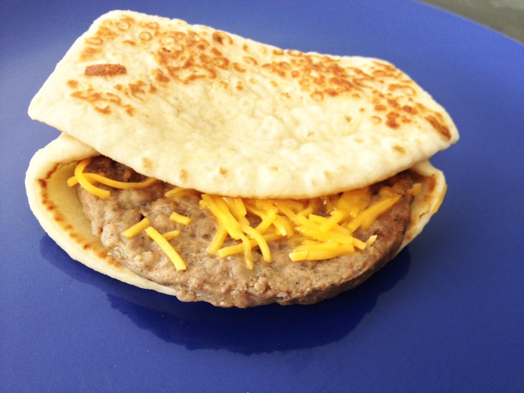 Taco Bell Breakfast Sausage Flatbread Melt close up