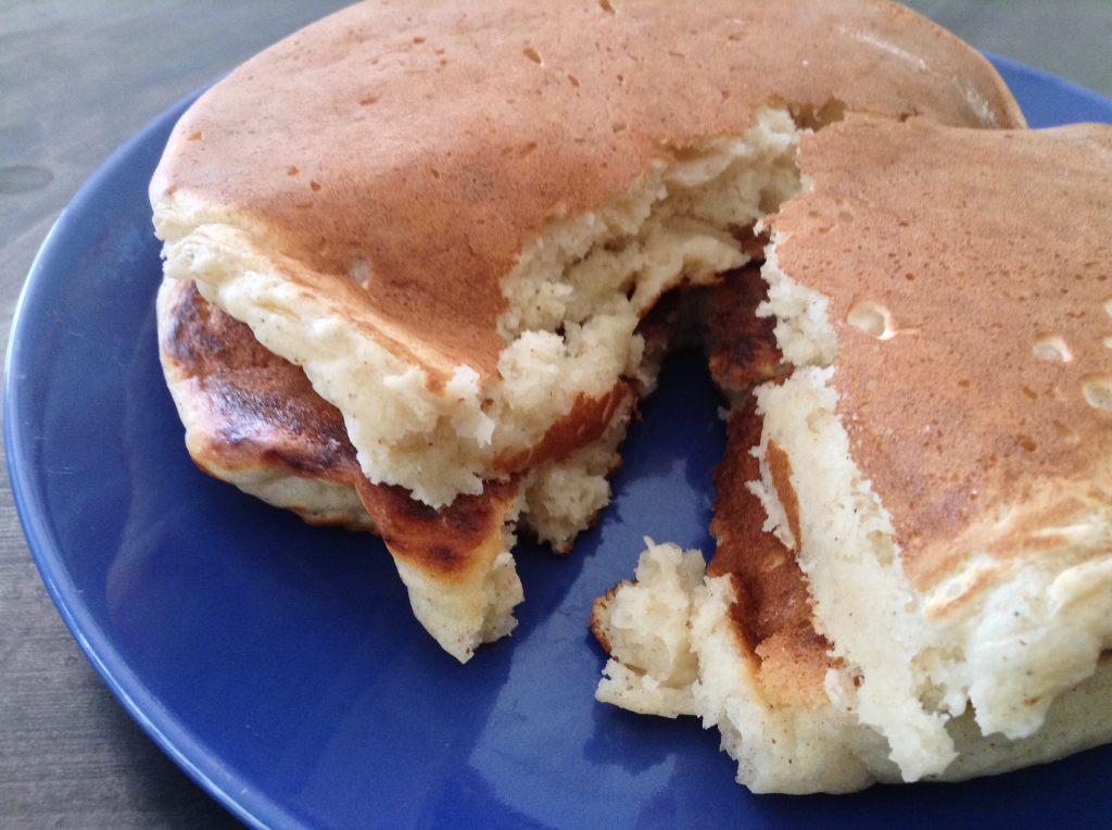 Homemade Buttermilk Pancakes plated