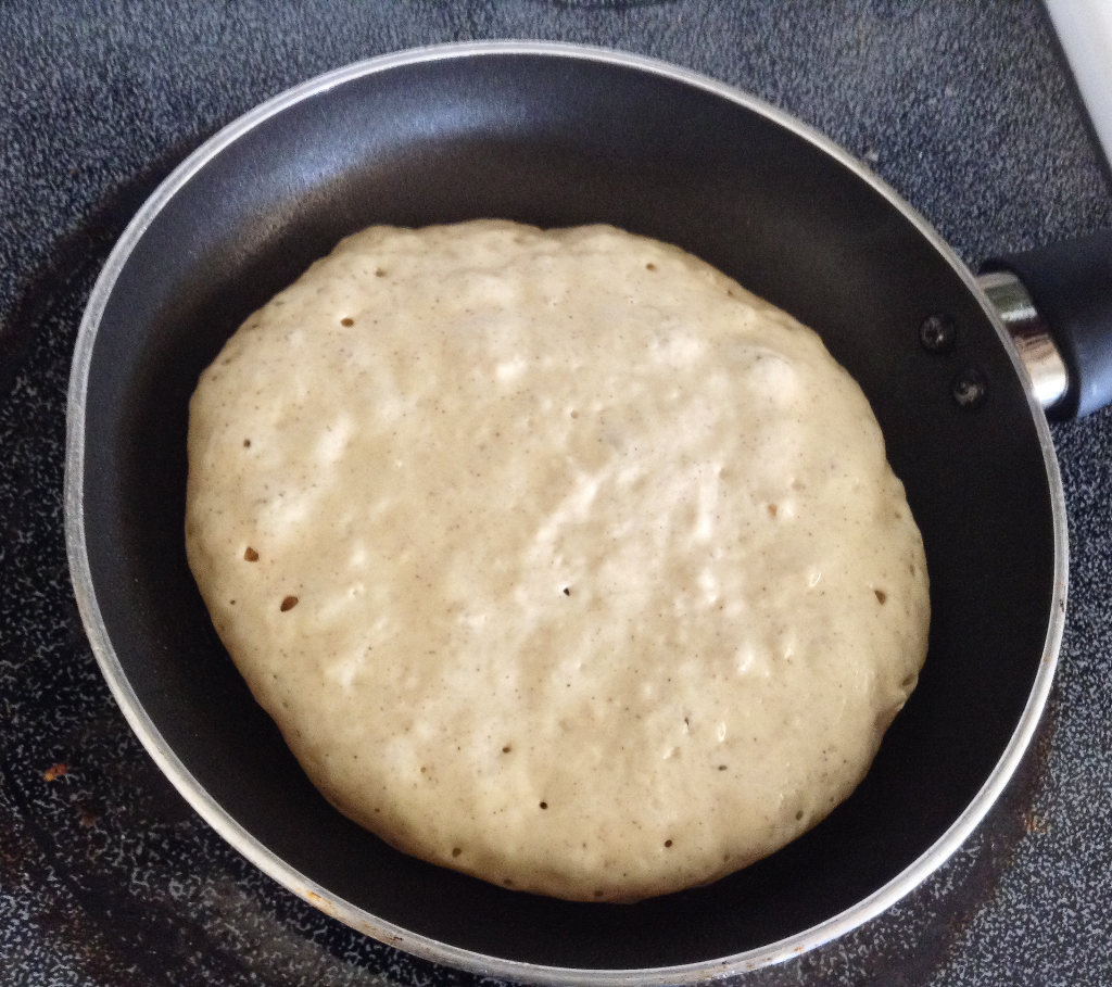 Homemade Buttermilk Pancakes pancake top bubbling