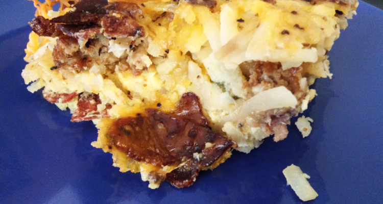 Crock Pot Breakfast Casserole piece side view