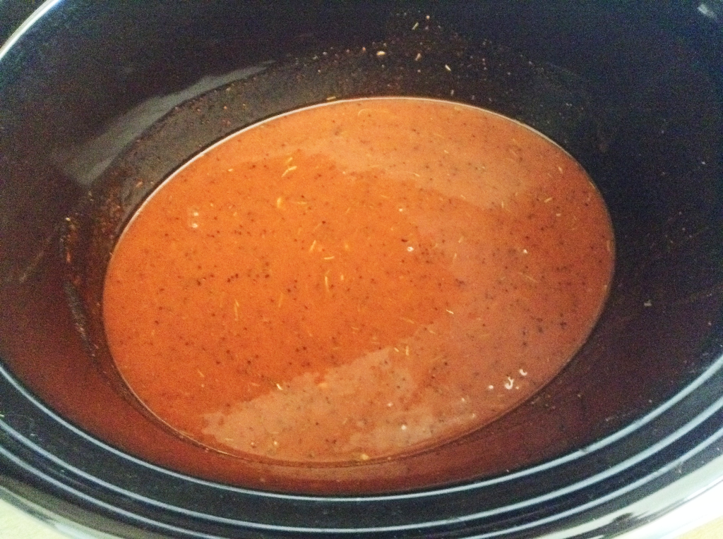 Crock Pot Chicken Wings all ingredients mixed