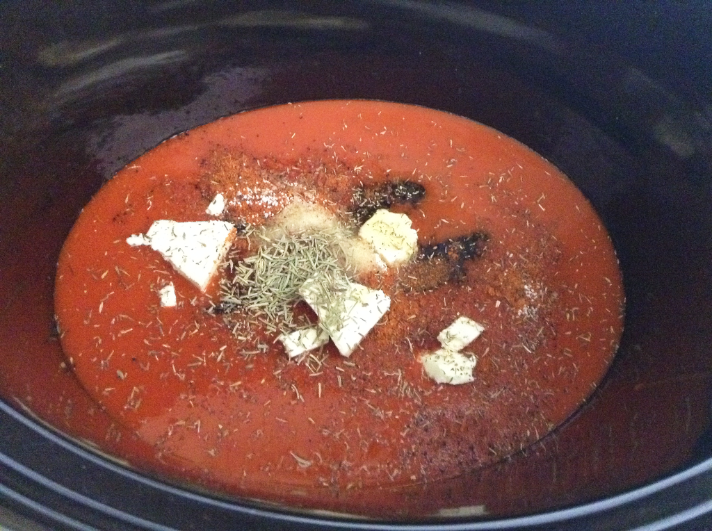 Crock Pot Chicken Wings all ingredients before mixing