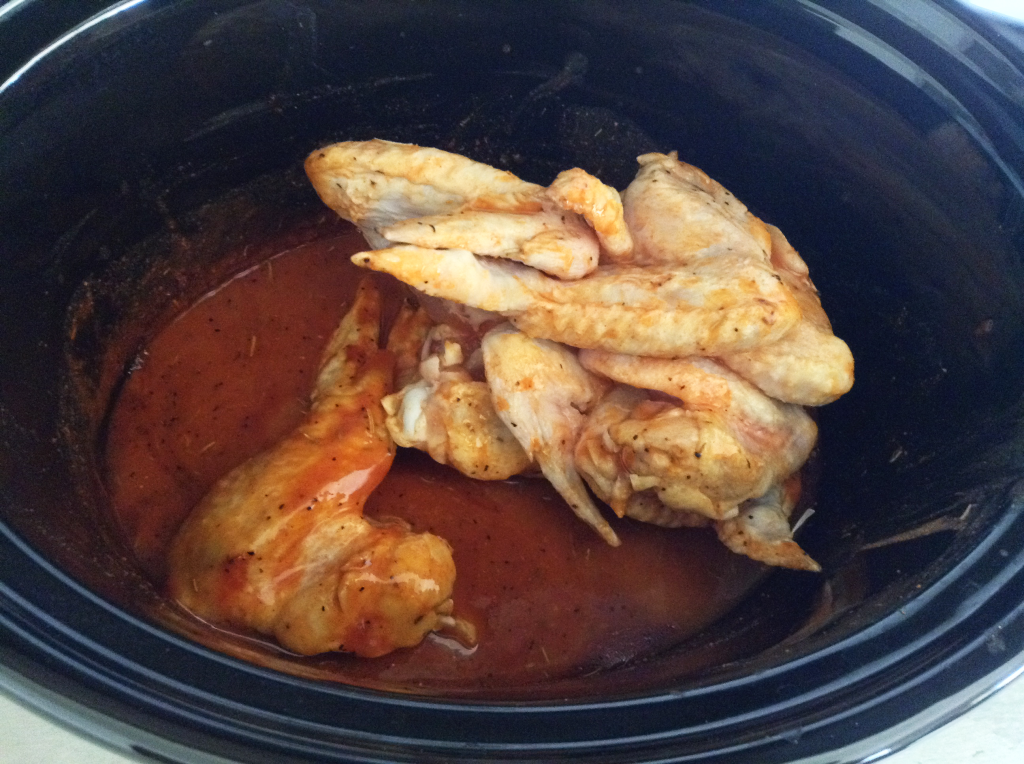 Crock Pot Chicken Wings frozen wings breaking apart while cooking