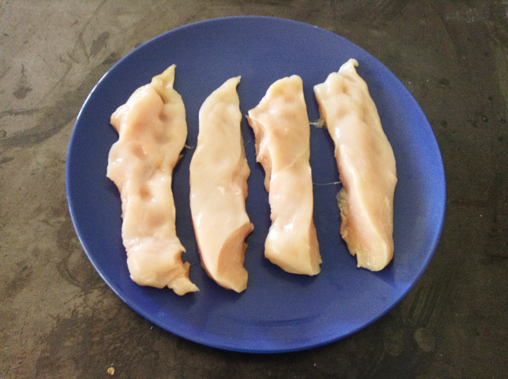 Crock Pot Fajitas trimmed and cut raw chicken