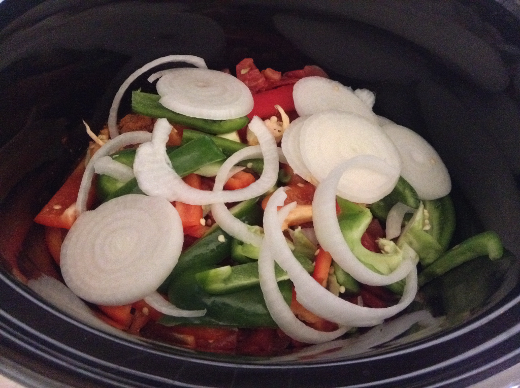 Crock Pot Fajitas veggies added