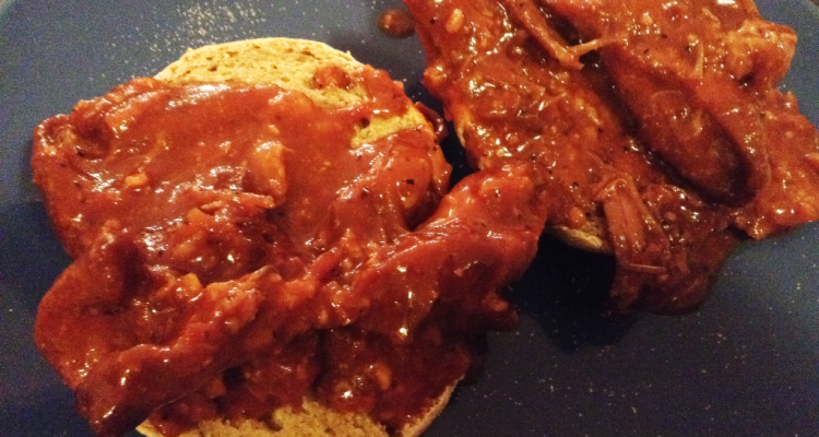 Crock Pot Pulled Pork finished cooking and plated