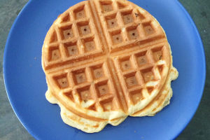 Homemade Belgian Waffle plated