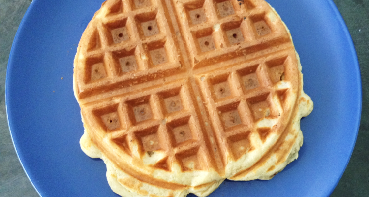 Homemade Belgian Waffle plated