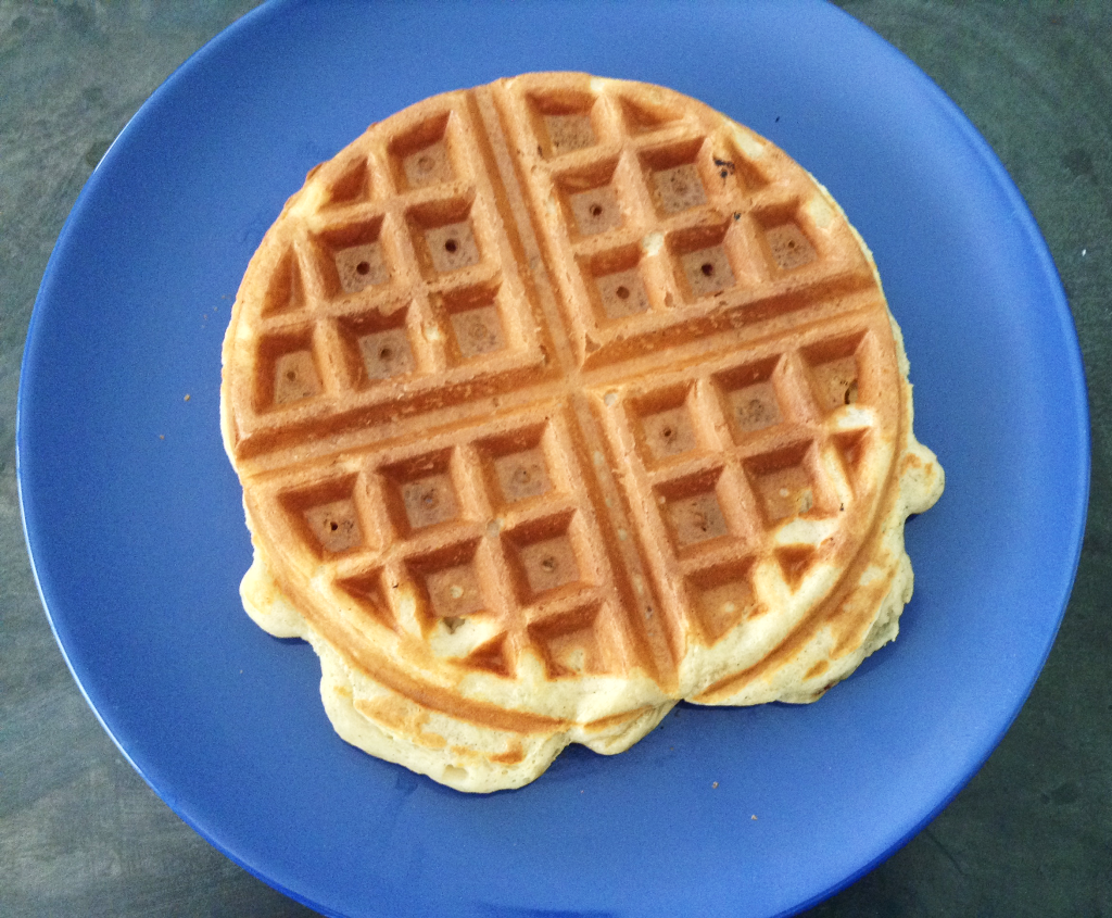 Homemade Belgian Waffle plated