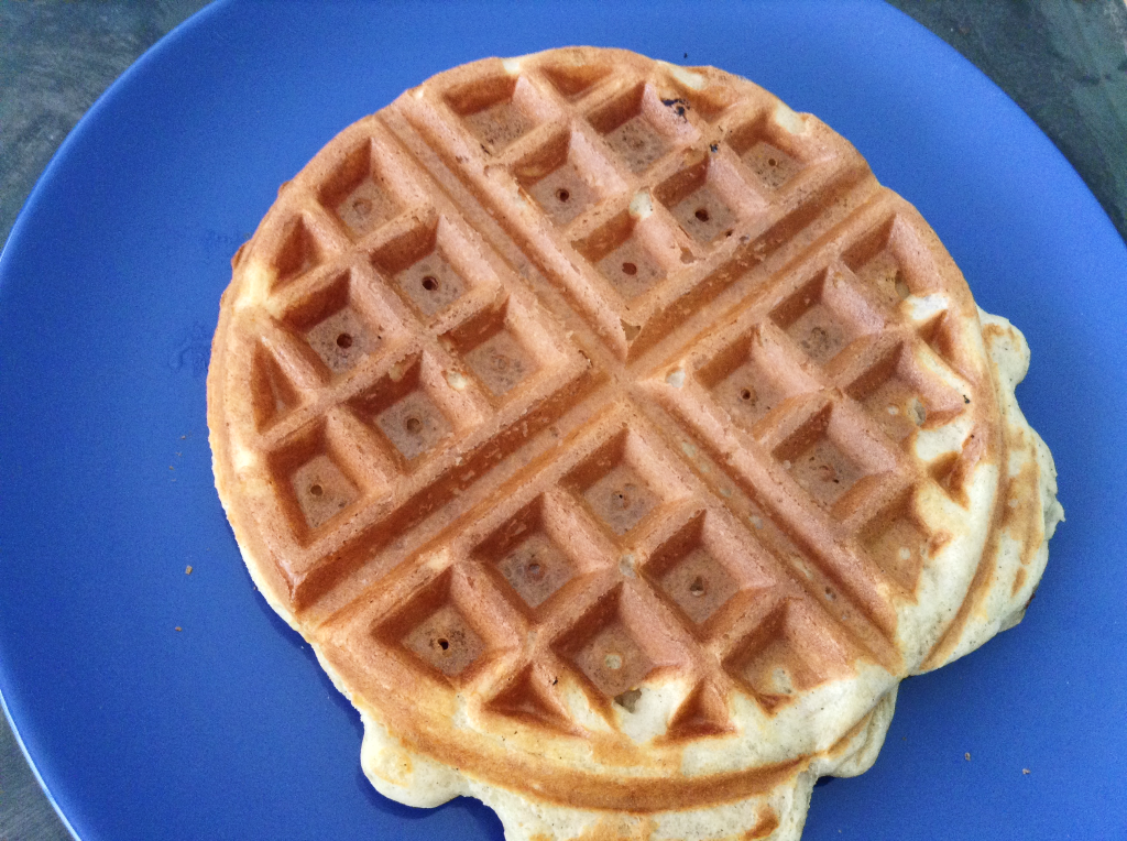 Homemade Belgian Waffle golden brown