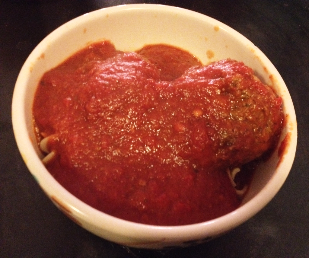 Crock Pot Meatballs Recipe meatballs, sauce, and pasta in bowl