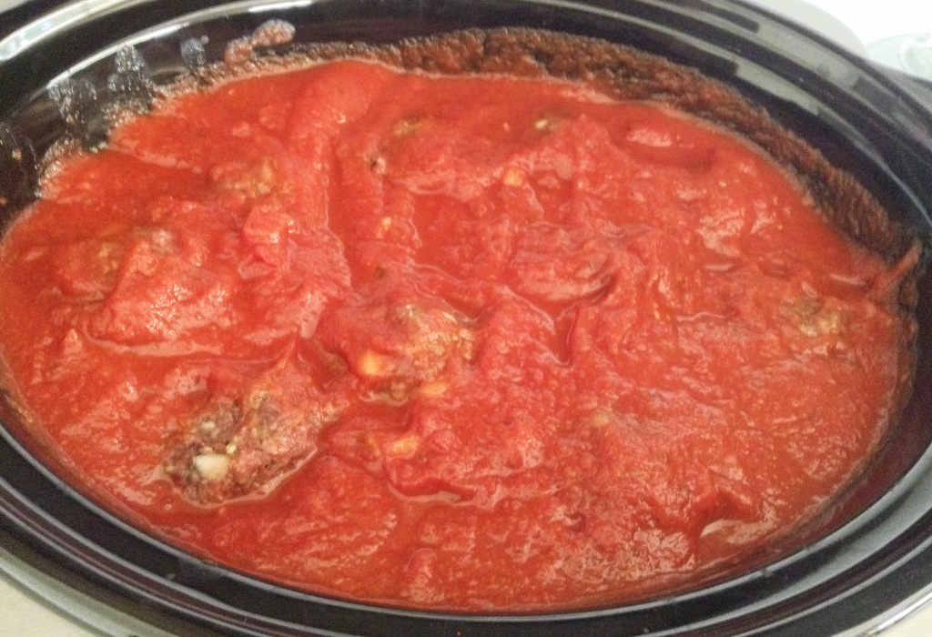 Crock Pot Meatballs Recipe meatballs added to crock pot