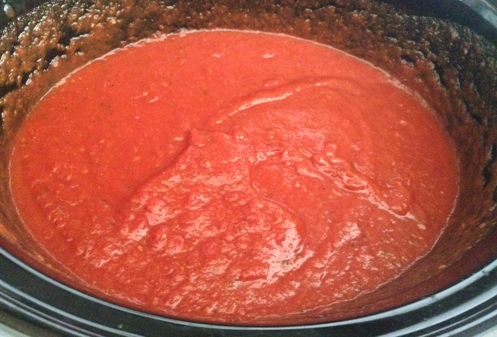 Crock Pot Meatballs Recipe tomato ingredients mixed