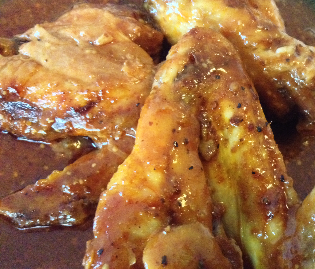 Crock Pot BBQ Chicken Wings close up