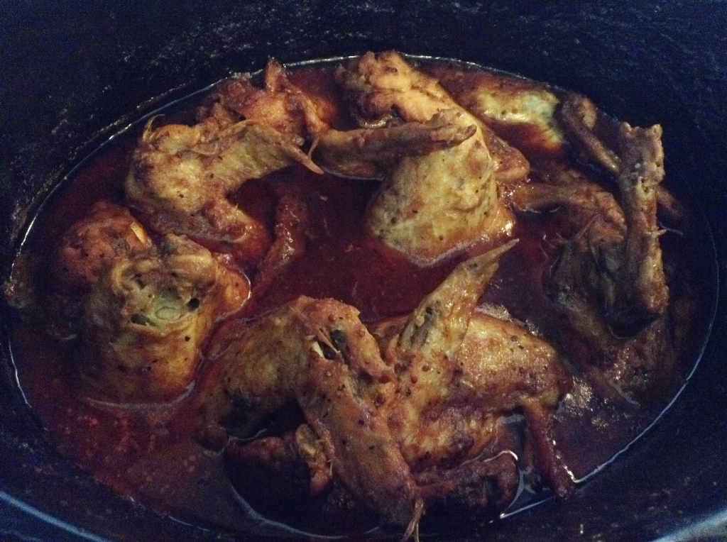 Crock Pot BBQ Chicken Wings finished cooking