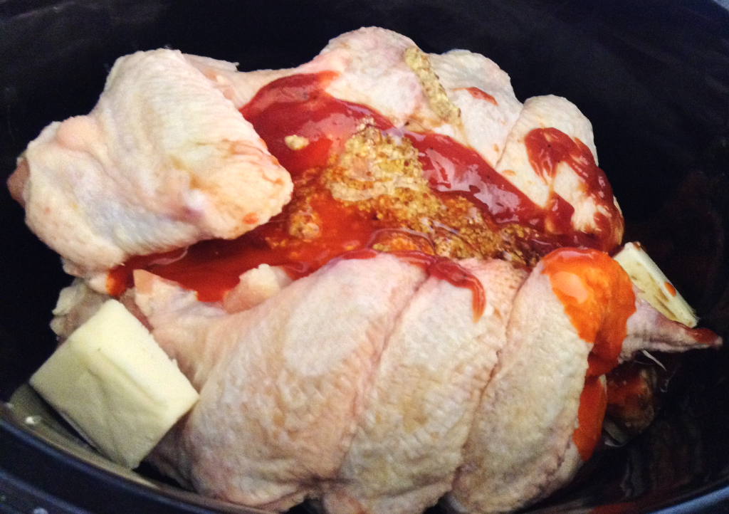 Crock Pot BBQ Chicken Wings frozen wings with some seasoning