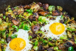 Brussels Sprout and Mushroom Hash with Fried Eggs 800 4634