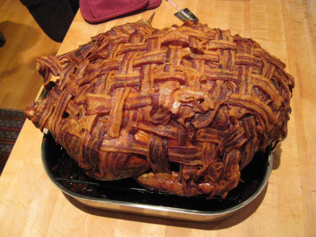 turkey bacon wrapped thanksgiving recipes recipe stuffing turkeys cooking cook covered castle oven coma everything wrap granny dish perfect eat