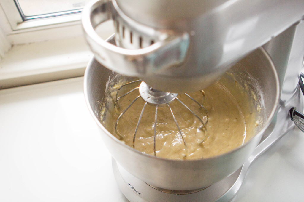 Mixer blending dough