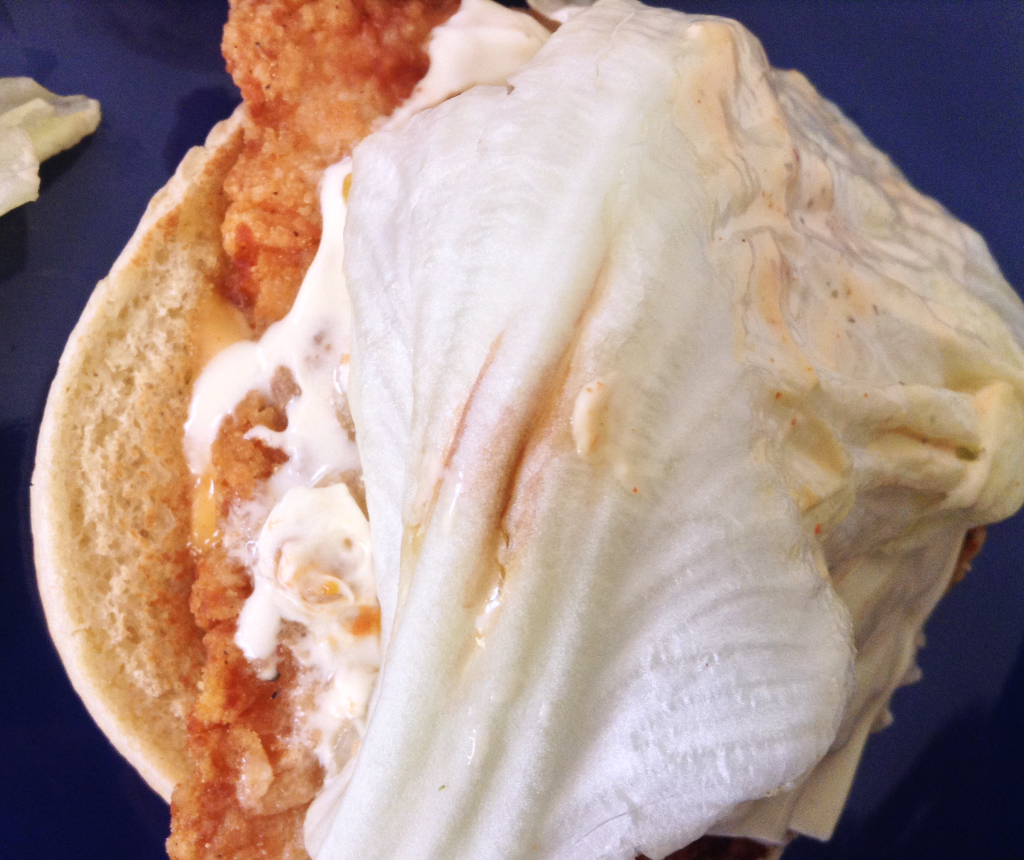 Blazin' Chicken Sandwich bad lettuce
