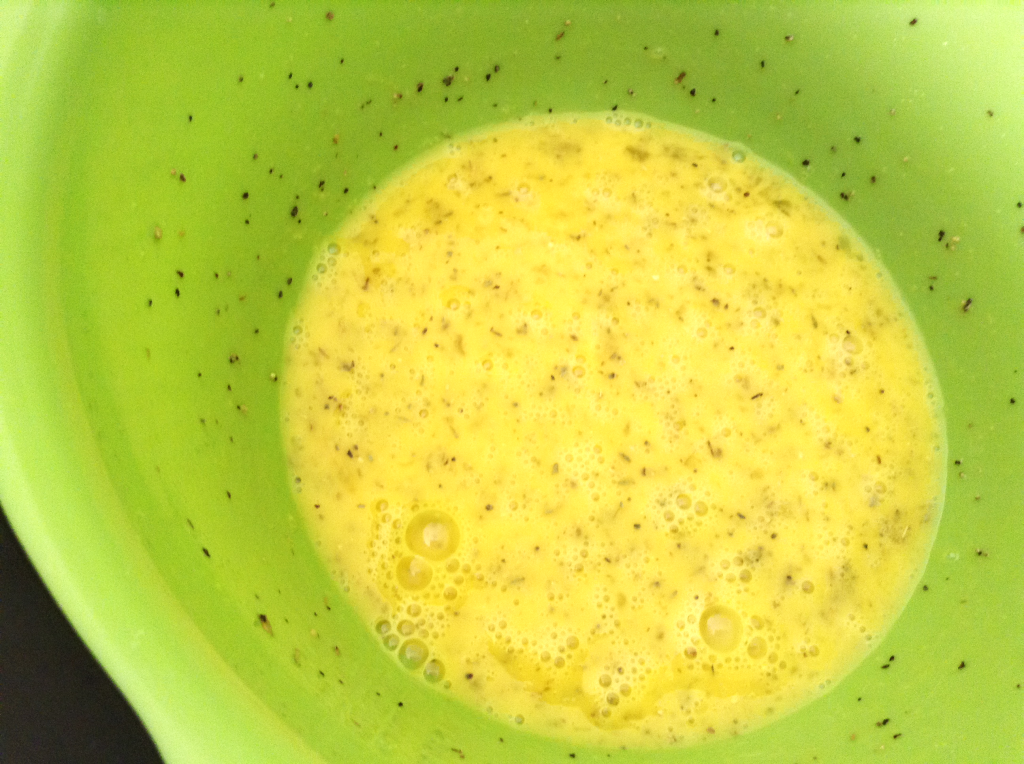 Crock Pot Breakfast Casserole wet ingredients mixed